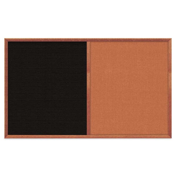 United Visual Products Slim Style Indoor Enclosed Corkboard, 24 UV502SC-BRONZE-MEDGRY - main